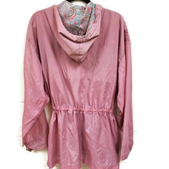 ShedRain Anorak Women's Pink Shell Paisley Lined Packable Hooded Rain Jacket - Picture 2 of 7